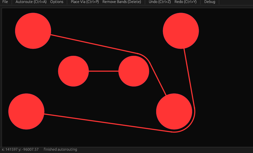 Animation showing two bands selected with cursor first having theirtotal length measured, and then beingdeleted.